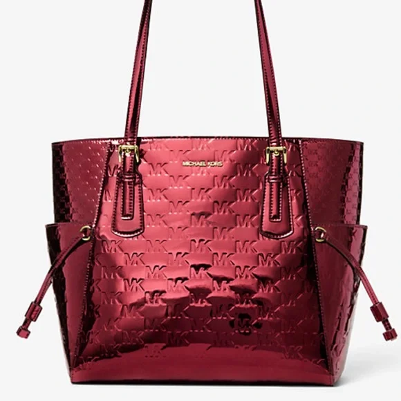 MICHAEL KORS Voyager Lg Metallic Logo Debossed EW Shoulder Tote Bag
Cherry
NWT - Picture 3 of 16